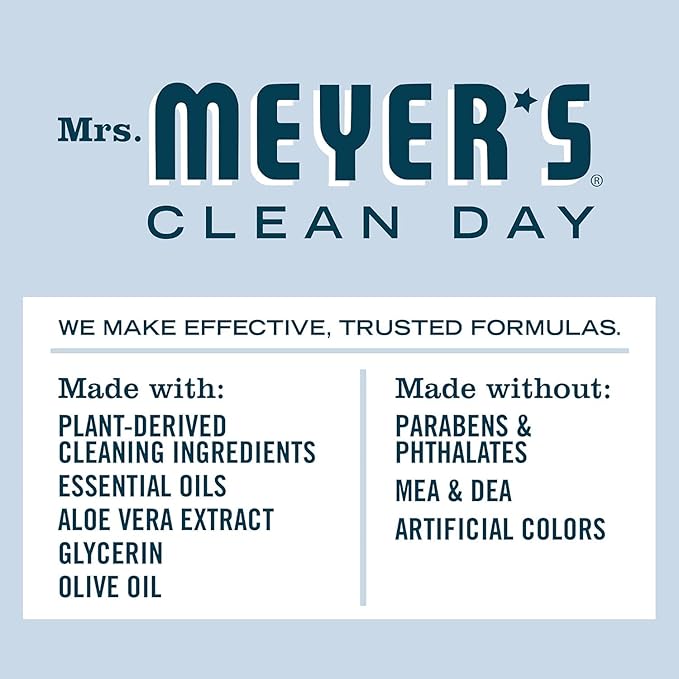 MRS. MEYER'S CLEAN DAY Hand Soap, Made with Essential Oils, Biodegradable Formula, Snowdrop, 12.5 fl. oz