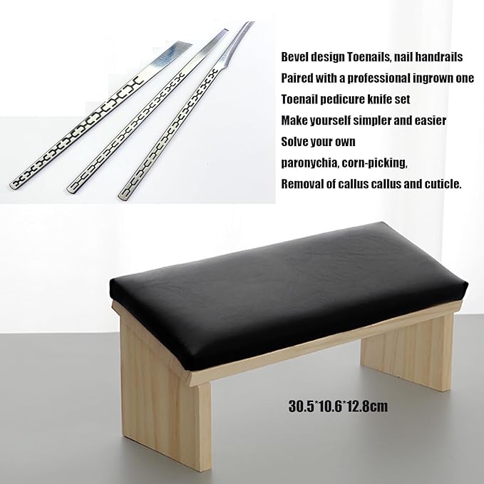 Pedicure Knife Ingrown Toenail Tools, Tilted Arm Rest for Nails,Used for Nail Cuticle Remover, Chicken Callus, Paronychia Treatment at Home Salon (2)
