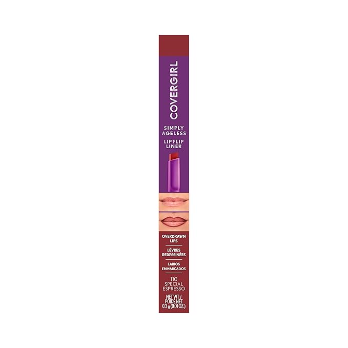 COVERGIRL Simply Ageless Lip Flip Liner, Special Espresso, Pack of 1