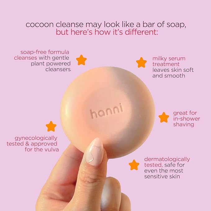 HANNI Cocoon Cleanse Serum with Shea Butter, Soap-Free Body Wash and Shaving Cream Replacement, Hydrating Cleanser with Eucalyptus, 3.7 oz