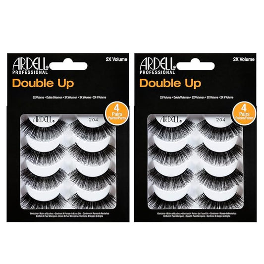 Ardell False Eyelashes Double Up 204 - Dramatic, Full-Volume, Wispy Strip Lashes, 2 Pack