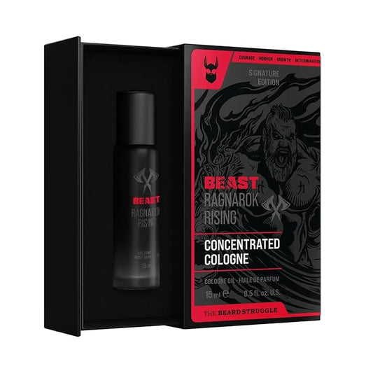 The Beast Line Cologne for Men by Beard Struggle - 6x Longer Than Traditional Colognes - Ragnarok Rising Eddie Hall Beast Line - Signature Edition - Mens Cologne, 15 mL Glass Roller Bottle