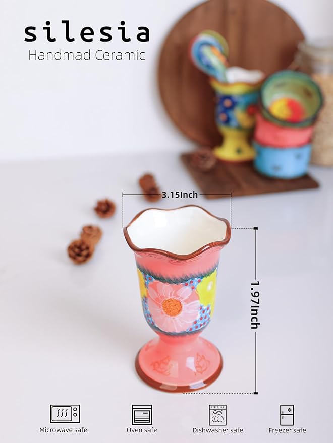 Handmade Home Desktop Storage Cups, Ceramic Hand-Painted Makeup Brush Holder Organizer, Pen Holder, Toothbrush and Toothpaste Holders, Small Plant Pots Indoor with Drainage, Glazed Pink