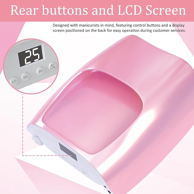 126W Cordless Rechargeable UV LED Nail Lamp,Professional UV Light for Gel Nails Gel Curing Lamp with 4 Timer Setting Auto Sensor, LED Nail Dryer for Fingernail and Toenail Home Salon
