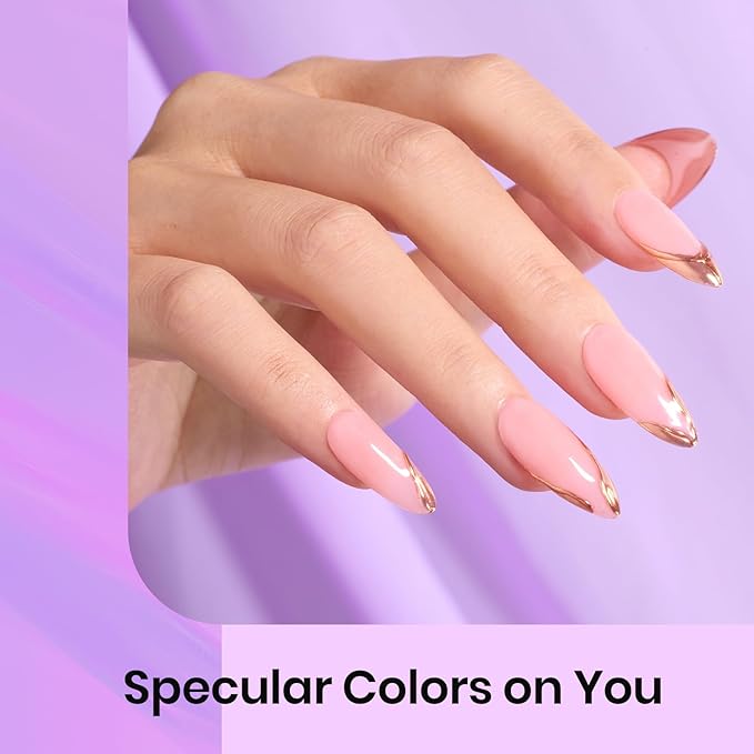 beetles Gel Polish 8 Colors Chrome Powder for Nails Pink Purple Blue Green Silver Golden Rainbow Nail Powder 2024 Mirror Effect Manicure Art Decoration Powder Holographic Pigment Gift for Women