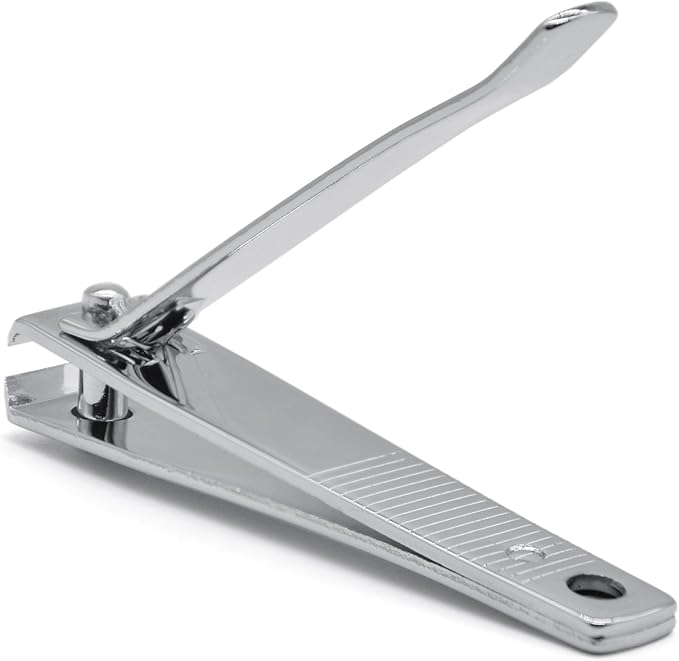 PrettyClaw Nail Clippers Sharp Edge Fingernail and Toenail Clipper Cutter Thick Nail Trimmer Stainless Steel for Manicure and Pedicure (Silver, Straight Edge)
