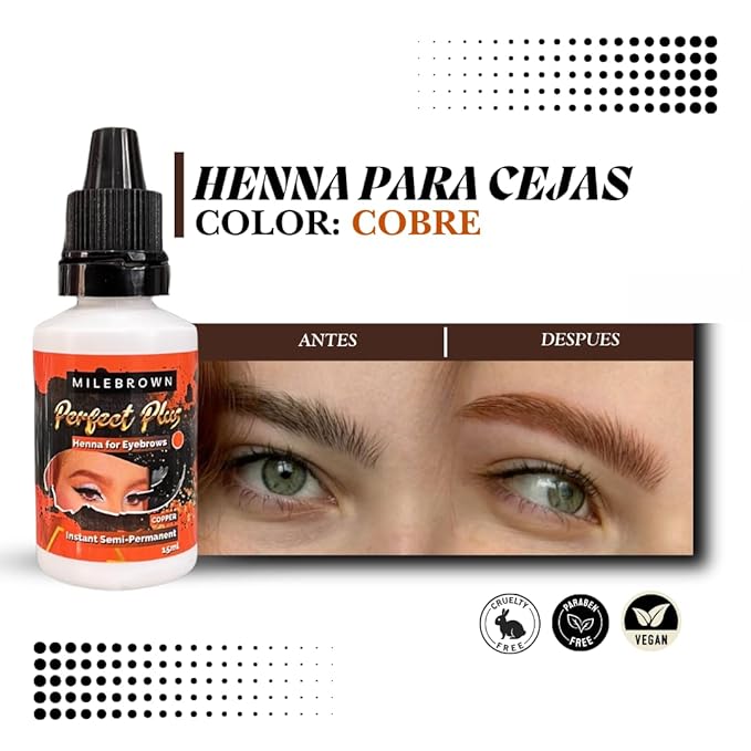 Eyebrow Henna, for natural-looking coloring, 15 ml (Copper)
