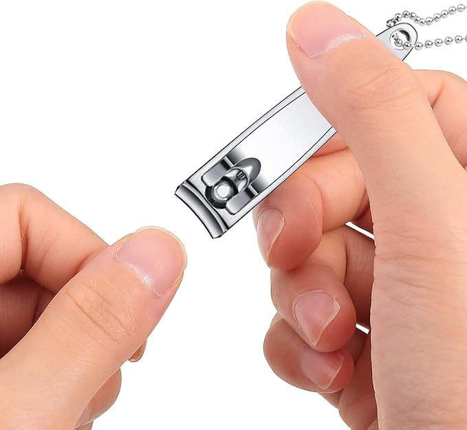 Haploon Nail Clippers Bulk 120 Pcs Nail Cutters Bulk Nail Clippers with Chain Stainless Steel, Nail Clipper Cutter Set for Men Women with Keychain