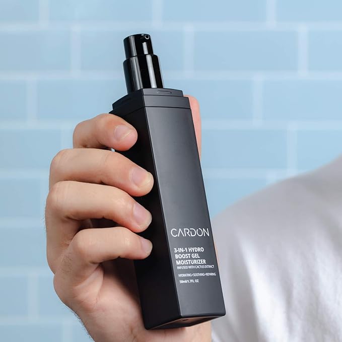 Cardon Men's AM + PM Face Moisturizers Bundle: Daytime SPF Moisturizer; Nighttime Repair Gel Moisturizer | Korean Skincare For Men