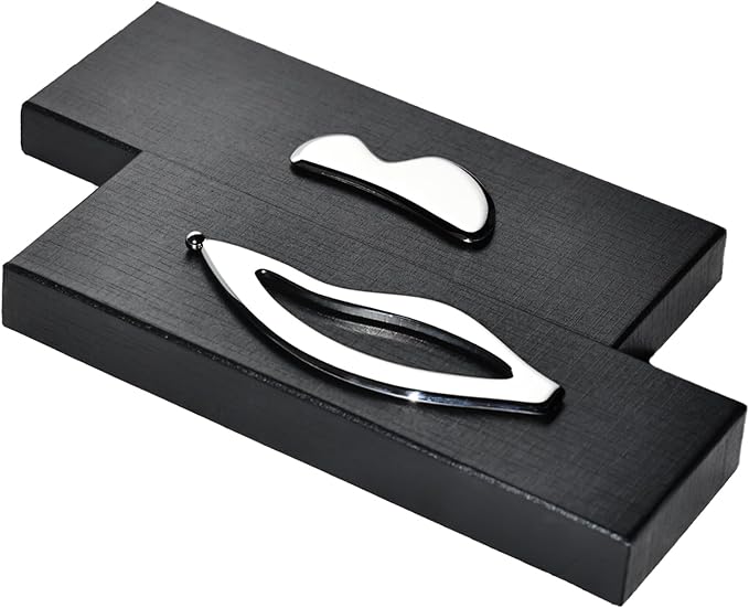 JWCASA Muscle Scraper Scar Tissue Massage Tools Foot, Neck, Knee, Leg Back Massager IASTM Tool for Physical Therapy & Plantar Fasciitis with 2 Pieces Set 14