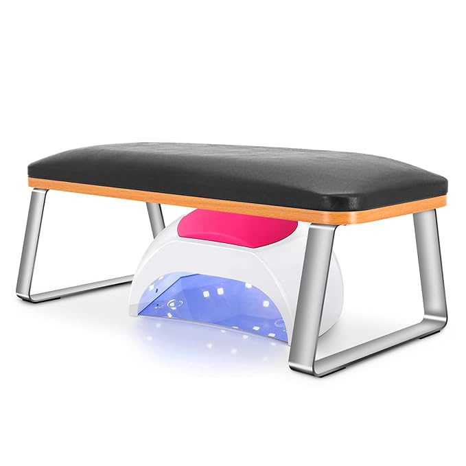 Big Arm Rest for Nails Tech, Sturdy Nail Arm Rest Manicure Hand Rest with Stainless Steel Legs
