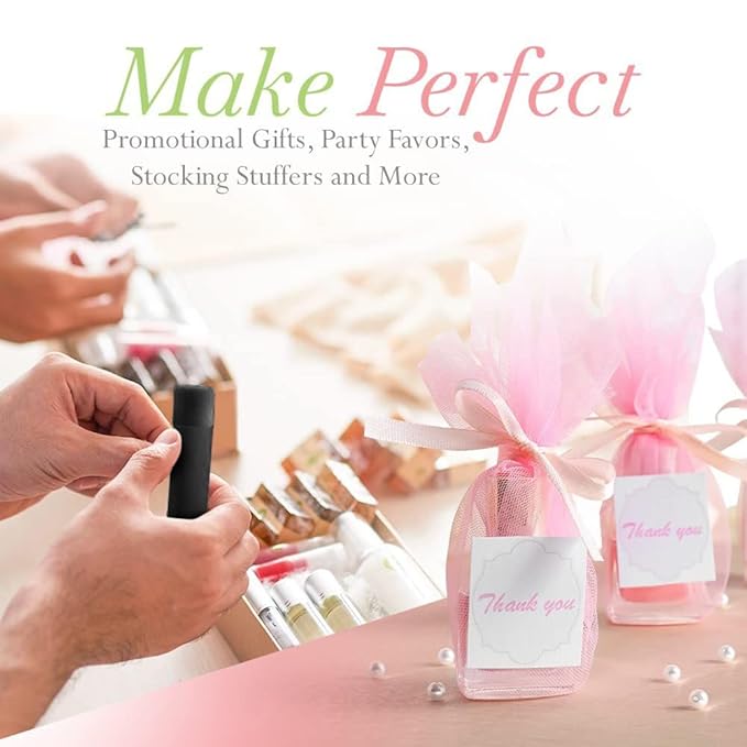 All Natural Lip Balm Bulk - Chapstick Lip Conditioner Contains Beeswax Sunflower Oil Vitamin E and Other Moisturizing Ingredients Comes in Customizable Packaging (Vanilla Black, 50 Pack)