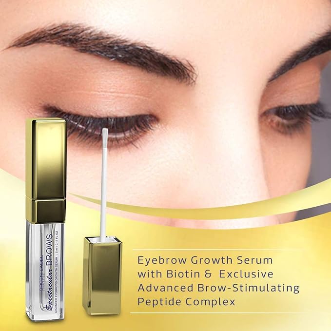 Spectacular BROWS - Brow Enhancer and Brow Growth Serum - Eyebrow Growth Enhancer- Eyebrow Growth Serum with Biotin & Natural Peptides. For Thin, Over-Plucked Eyebrows. Lash & Brow Growth Products