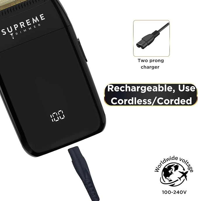 Supreme Trimmer Crunch Lite Electric Double Foil Shavers for Men | 60 Minute Runtime, Men's Electric Face Razor for Stubble Corded/Cordless | STF600