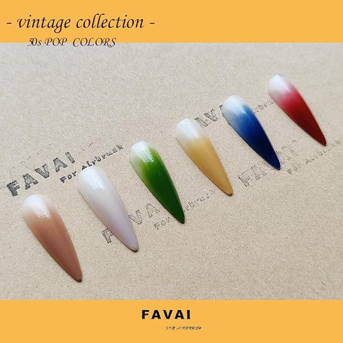 FAVAI 6 Colors Airbrush Gel Nail Polish Air Gel Set - Vintage Collection (#V) 6 * 15ml