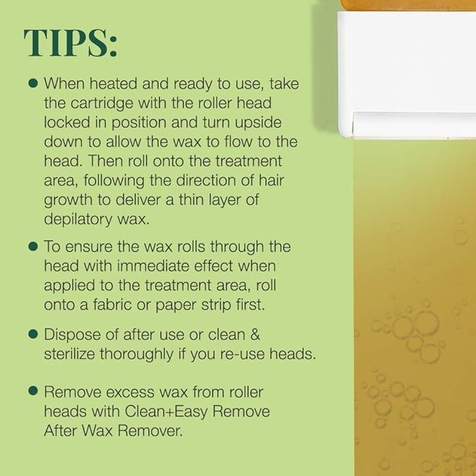 Clean + Easy Fine Roller Head For Facial Hair Removal, Roll-On Waxing System, 3-Pack