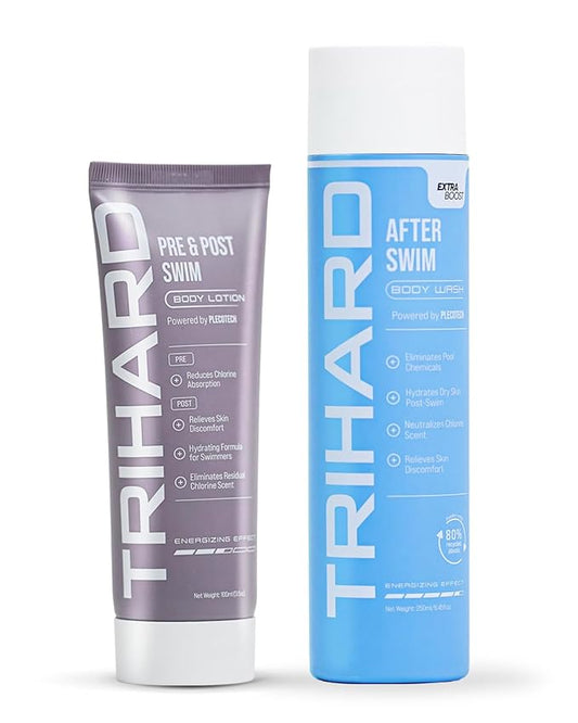 Ultimate Chlorine Defense Skin Care Set - Body Lotion + Body Wash | Pre-Swim Protection, After-Swim Chlorine Removal, and Hydration for Swimmers' Skin