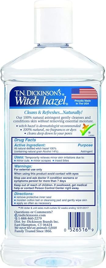 Dickinson's Witch Hazel Astringent, 8 Ounce (Pack of 2)