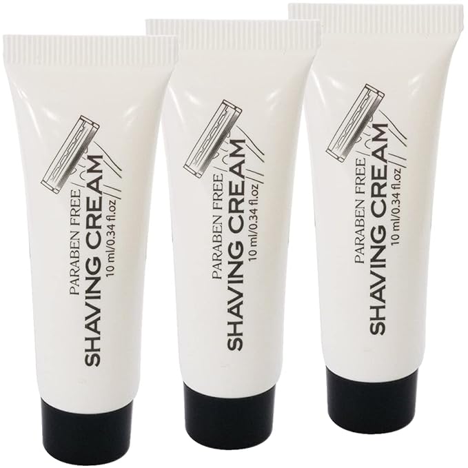 Pack of 48 Disposable Shaving Cream 10g/10ml/0.34fl.oz in Bulk Individually Wrapped Travel Size Hotel Toiletries Amenities
