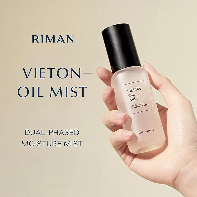 Riman Incellderm Vieton Oil Mist 50ml | Bi-Phasic Hydration with Camellia Seed Oil & Seaberry Water | Korean Skin care Mist for Moisture & Balance| Natural Facial Spritz Moisturizer