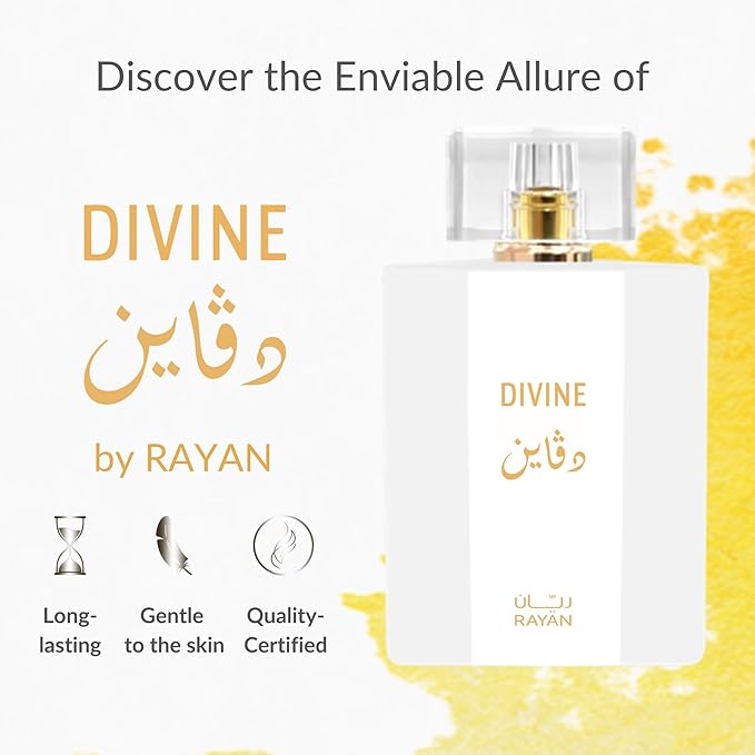 DIVINE Perfume for Women - Long Lasting Arabian Eau De Parfum, 100mL (3.34 Fl oz), White Floral Garden, Jasmine, Orange Blossom, William Pears & Amberwood - Ideal Gift for Her for Ramadan & Eid