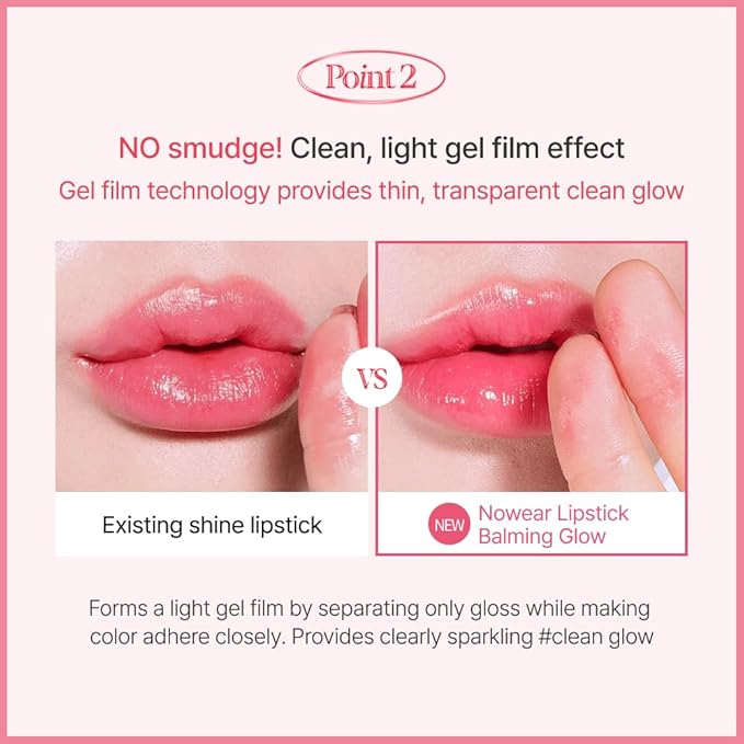 Espoir Lipstick Nowear Balming Glow #2 Berry Core 0.1oz | Lightweight Moisturizing Lip | Long-Lasting Vibrant Color | Non-Sticky Softness for Chapped Lip Balm | Vegan Cruelty-Free | Korean Lip Makeup