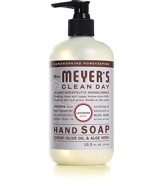 Mrs. Meyer's Clean Day Liquid Hand Soap 6 Scent Variety, Lavender, Rainwater, Oat Blossom, Plumberry, Lemon Verbena, Basil, 12.5 oz, 6 Count