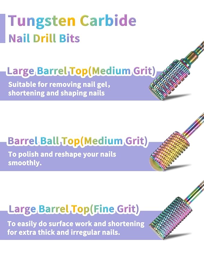 BQAN Nail Drill Bits Set with Nail Drill Bit Holder