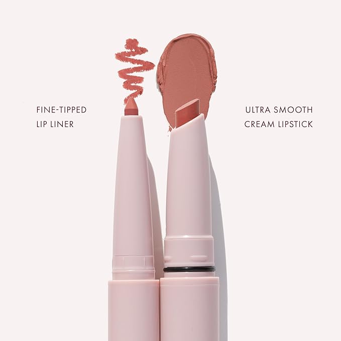 Wander Beauty Lipsetter Dual Cream Lipstick + Lip Liner - Ticket to Tawny - Ultra-Smooth, Hydrating Lipstick and Brown Nude Lip Liner with a Soft Matte Finish - Made with Squalane & Peptides (1 Count)