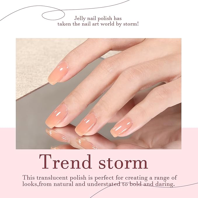 Jelly Pink Gel Nail Polish Set, 20 Colors Neutral Nude Pink Sheer Glitter White Color Soak Off UV Gel Kit with Base Gel Glossy Matte Top Coat DIY Manicure Gifts