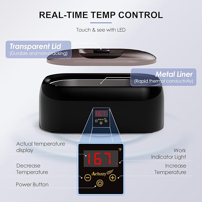 4000ml Paraffin Wax Machine for Hand and Feet - Professional Wax Warmer with 200W Thermal Core, LED Real-time Temp Control & 167°F Rapid Melting, Intense Hydration with Hand Wax Paraffin Bath