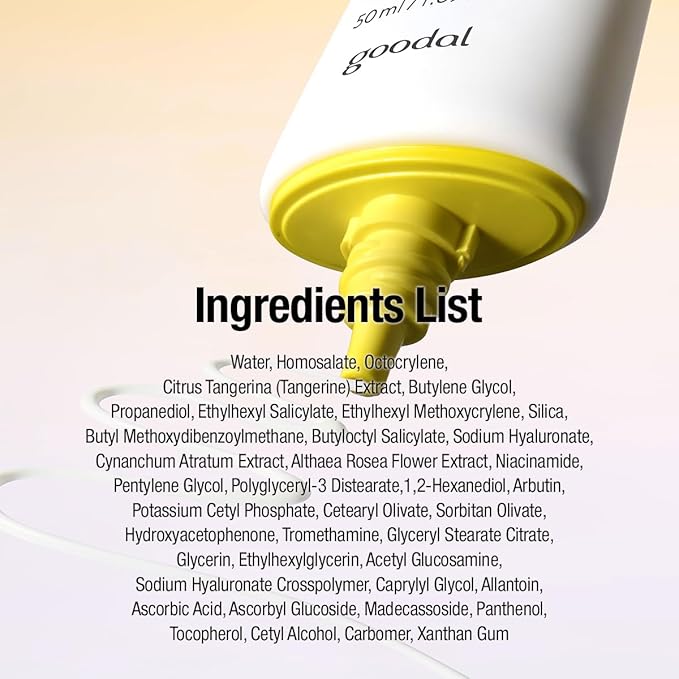 Goodal Green Tangerine Vita-C Dark Spot UV Defense Sunscreen SPF 50, Daily Skin Care Korean Sunscreen for Face, Broad spectrum, No White Cast (1.69 fl oz / 50ml)