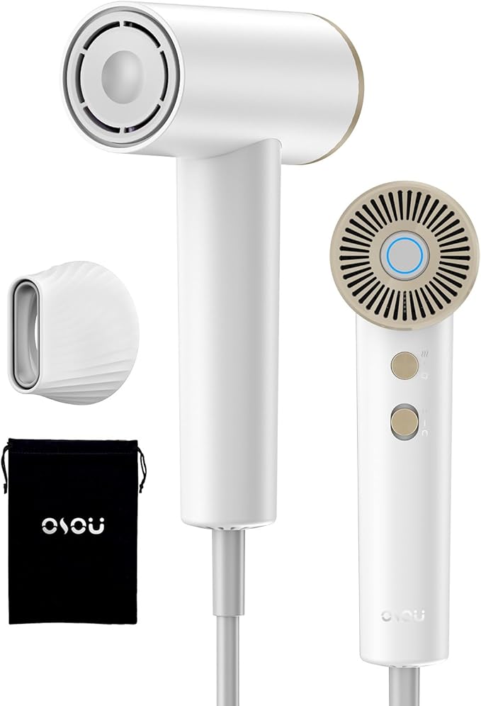 Ionic Hair Dryer, High-Speed Blow Dryer - 150,000 RPM Brushless Motor, 500 Million Negative Ions, Ultra-Light & Small, Smart Temp Control, Quiet Hairdryer for Women, Ideal for Travel, Home