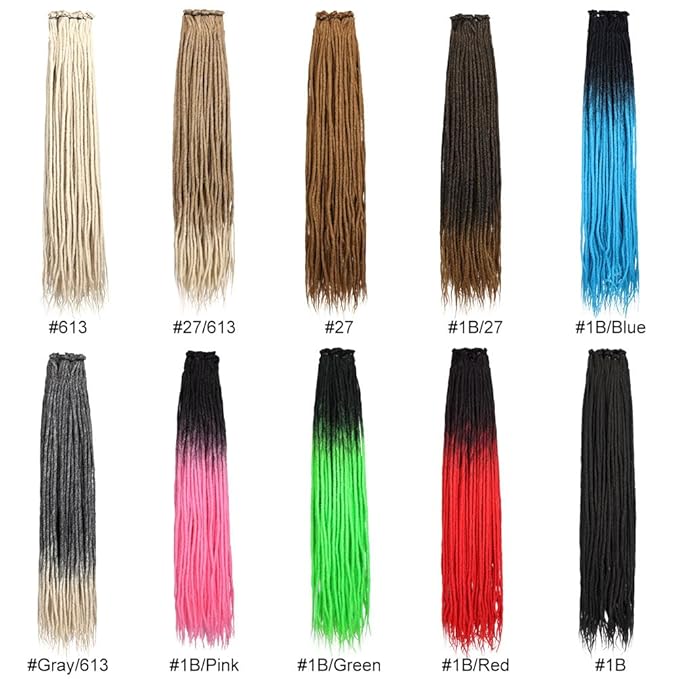 36" Medium Auburn Dreadlocks Extension Soft Synthetic Crochet Hair Super Long Dread Extensions Reggae Style for Women (10 Strands)