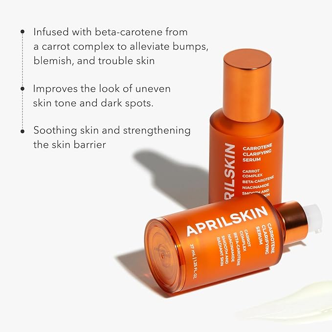 APRILSKIN Trouble Soothing duo: Carrotene IPMP™ Clearing Solution and Carrotene Clarifying Facial Serum