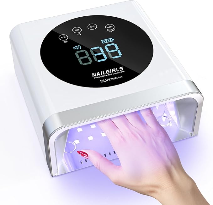 NAILGIRLS Cordless Rechargeable UV LED Nail Lamp, 150W UV Light for Gel Nail, Nail Lamps for Gel Polish with 4 Time Setting, Portable UV Nail Light, Professional Fast Curing Lamp for Salon