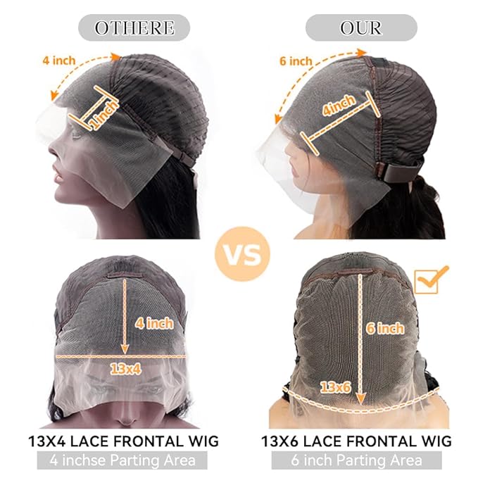 13x6 HD Transparent Lace Front Wigs Human Hair Body Wave Lace Front Wigs Human Hair Pre Plucked Brazilian Virgin Hair Glueless Frontal Wigs Human Hair for Women 200 Density Natural Black 24 Inch