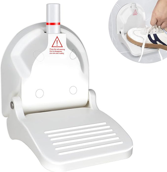 Foldable Shower Foot Rest with Suction Cup for Shaving Legs，Anti-Slip Shower Pedal with No Drilling Suction Cup for Pregnant Woman & Back Pain Sufferers- Reduce Body Strain & Bending Over