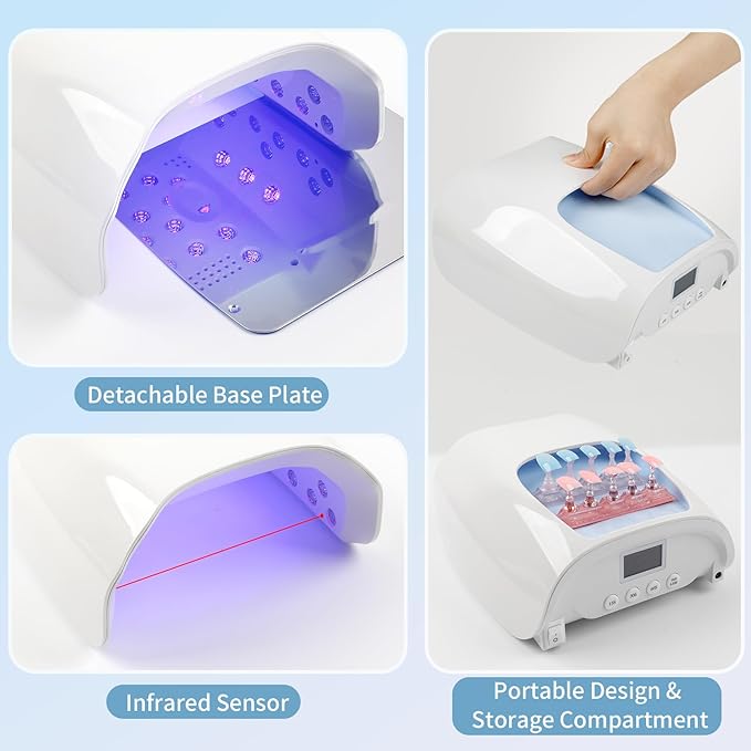 126W Cordless Rechargeable UV LED Nail Lamp,Professional UV Light for Gel Nails Gel Curing Lamp with 4 Timer Setting Auto Sensor, LED Nail Dryer for Fingernail and Toenail Home Salon