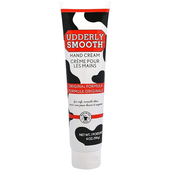 Udderly Smooth Hand Cream, Original Formula for Rough Dry Skin, Fast-Absorbing 24-Hour Moisturization, 4 oz (Pack of 2)