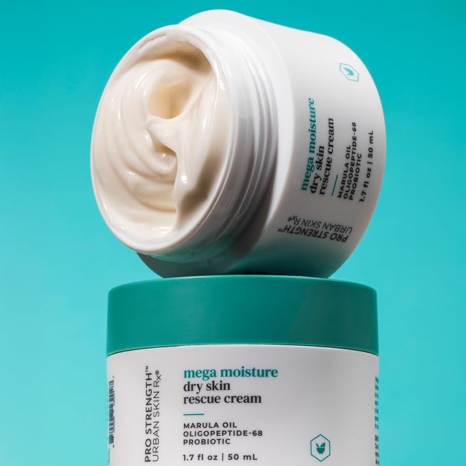 Urban Skin Rx® Mega Moisture Dry Skin Rescue Cream | Combats Signs of Aging, Helps Prevent Dry Skin and Locks In Moisture, Formulated with Vitamin E, Green Tea, & Shea Butter | 1.7 Oz