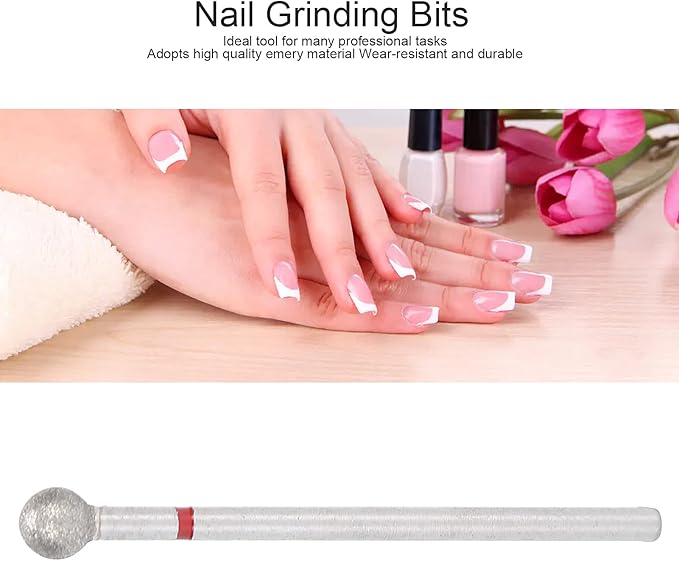 Practical Nail Drill Bits, 50Pcs Nail Polishing Grind Head Replacement Accessory Manicure Tool For Acrylic Gel Nails Cuticle Clean Pedicure (F-5.0mm)