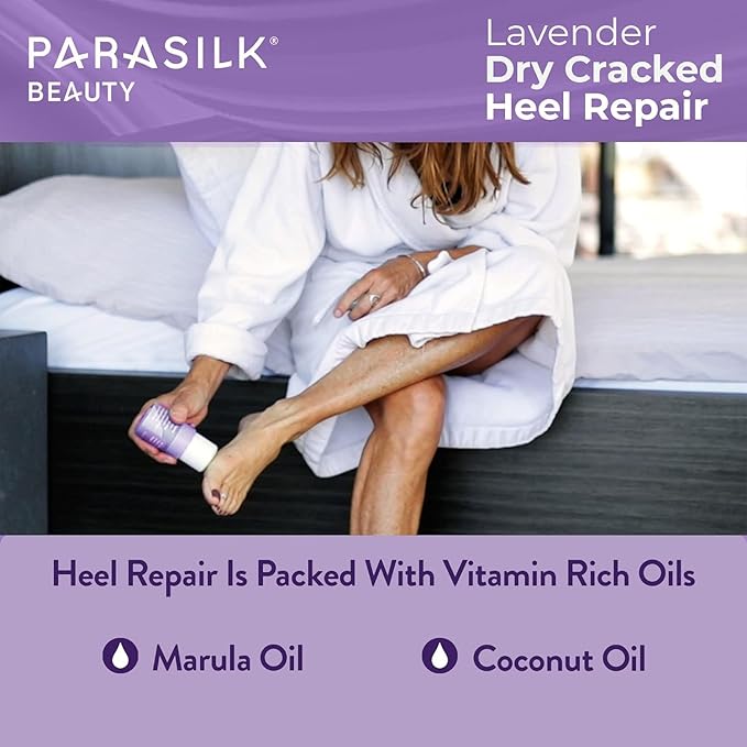 Parasilk Beauty Lavender Heel Repair Moisturizing Stick for Dry, Cracked Feet. Superior Antioxidant Oils & Wax Repair & Soften Dry Skin