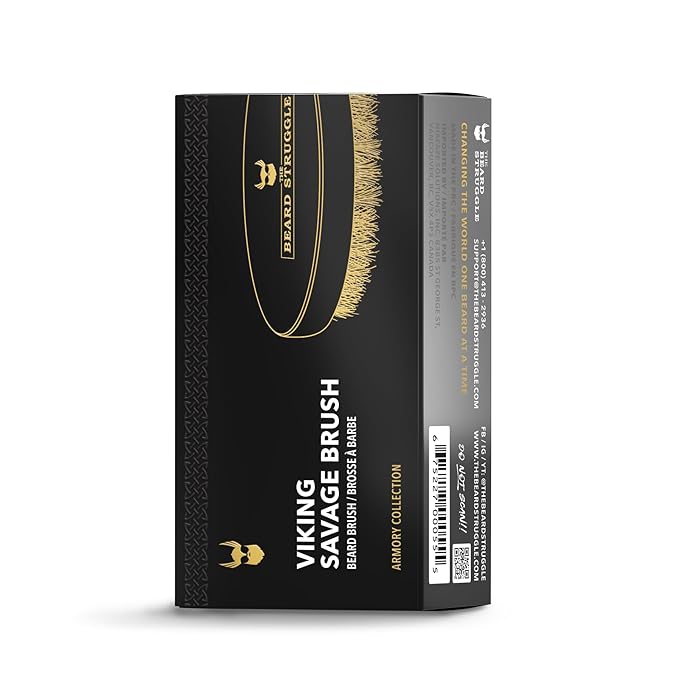 Beard Struggle Men's Beard Brush - Durable Nylon Bristles with Polished Beechwood Handle for Viking Savage Hair & Grooming - Perfect Travel Size