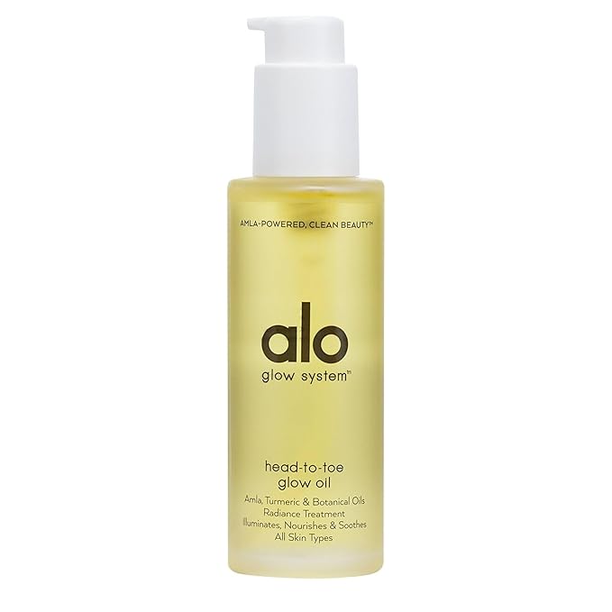 Alo Head-to-Toe Glow Oil | Glow-Boosting Natural Dry Body Oil | Jojoba, Amla, Aloe & Vitamin E | Hydrates & Nourishes Skin | Citrus Scent | 0.7 Oz