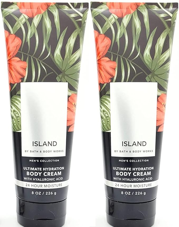 Bath & Body Works Bath and Body Works Island Men's Collection Ultimate Hydration Ultra Shea Cream 8 Oz 2 Pack (Island) green 1 pounds 16 Ounce