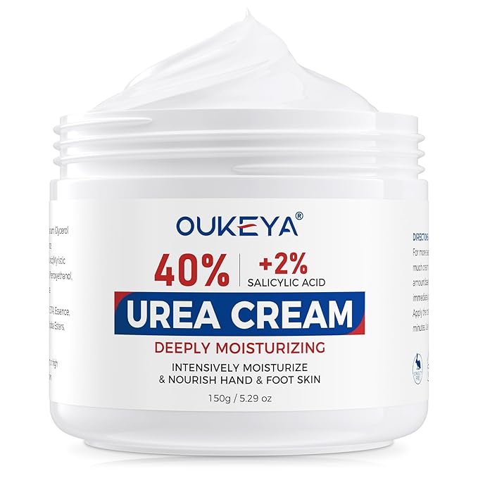 NEW FORMULA Urea Cream 40% Plus 2% Salicylic Acid for Feet Maximum Strength, Dry Cracked Hand Heel Moisturizing Repair Lotion for Knees, Elbows, Removes Corns, Dead Skin Cream, 5.29 oz