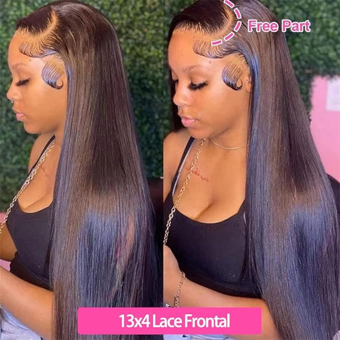 13x4 HD Lace Frontal Closure 18 Inch Straight Lace Frontal Human Hair 100% Unprocessed Brazilian Virgin Hair Ear to Ear Swiss HD Transparent Lace Closure Only Pre Plucked 1B Black