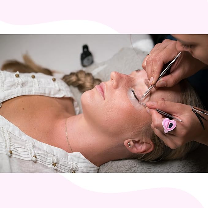 Glue Rings for Eyelash Extensions Lash Disposable Lash Glue Rings for Beauty Salons Holder Fanning Cups Eyelash Extension Supplies(1000 Pcs,Heart Style)