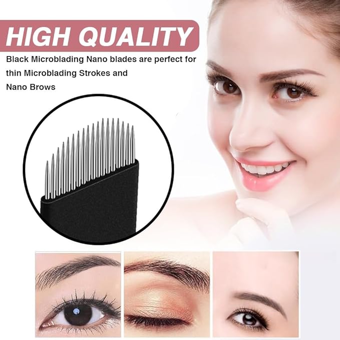 Disposable Microblading Blades, Manual Eyebrow Shading Blades, Perfect for Hair Strokes Eyebrow, Eyebrow Needle (18U 0.18mm)